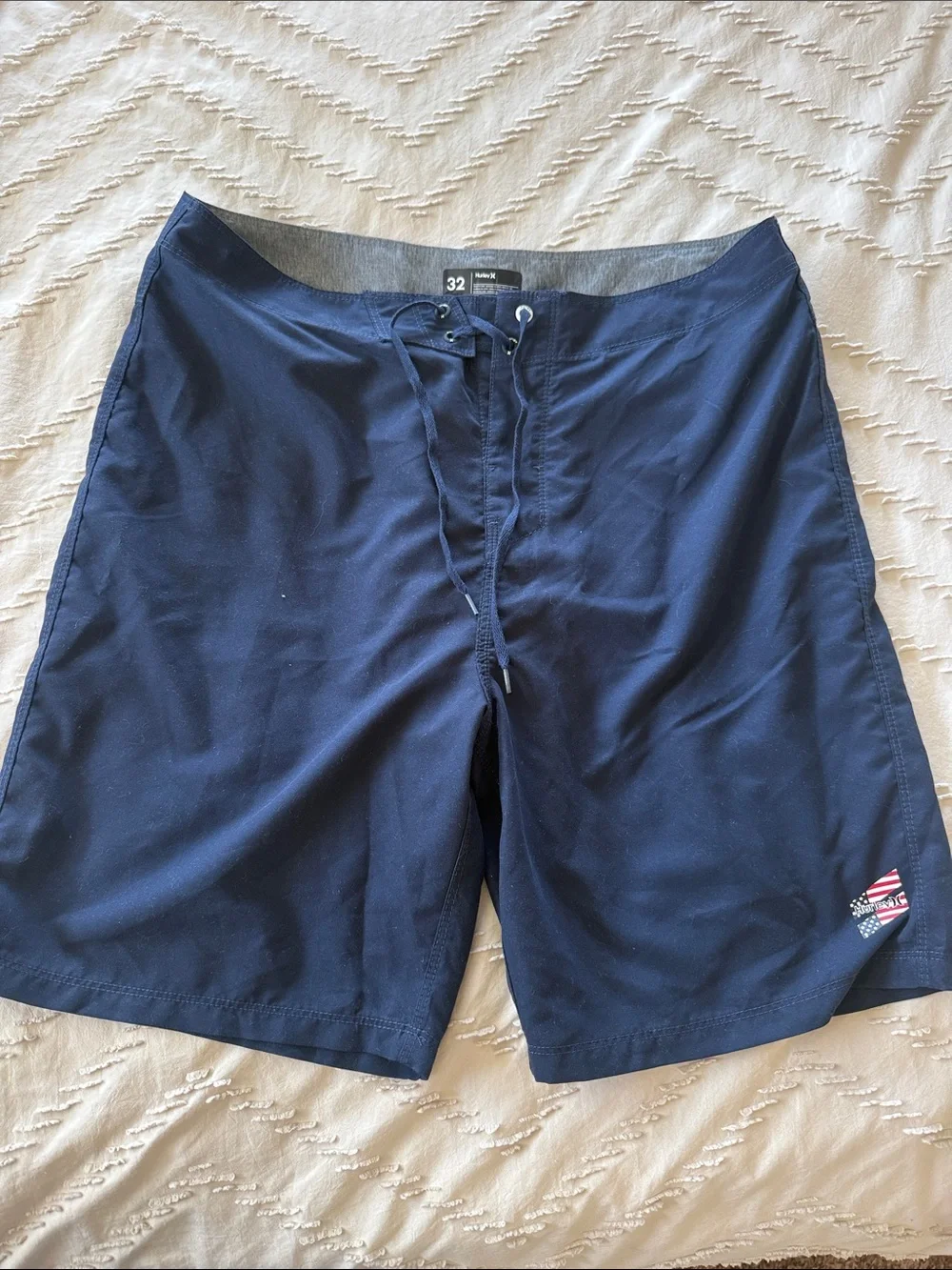 Hurley Navy Blue Swim Board Shorts with Drawstring